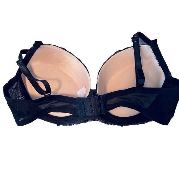 NEW Jezebel Sexy Pink & Black Plunge Push-up Bra — SZ 34C &  MATCHING FREE GIFT - Picture 3 of 11